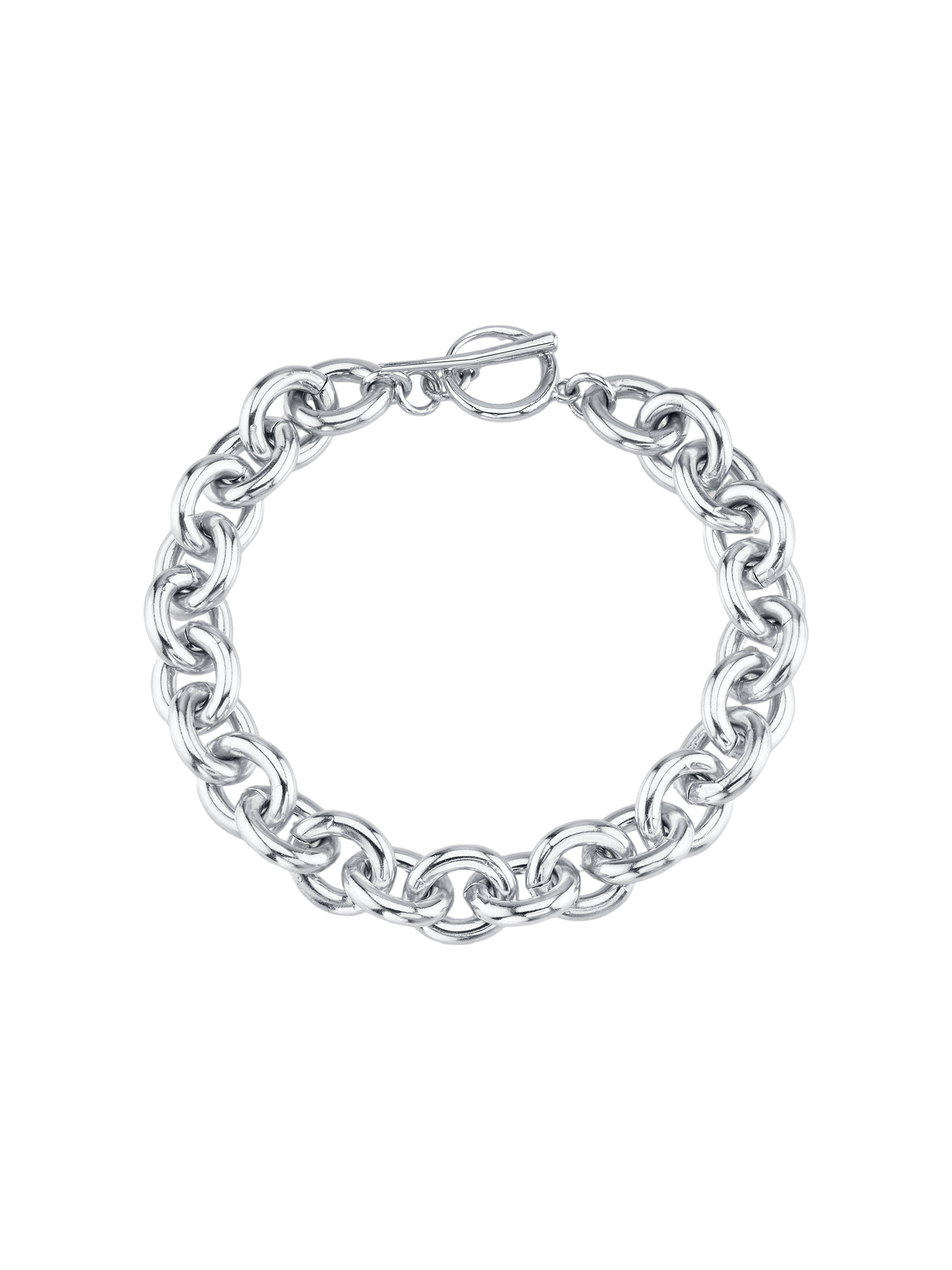 Chain bracelet with tusk clasp sterling silver